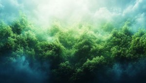Green Forest Wallpaper: Nature Landscape, Misty Trees, 4K UHD