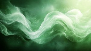 Green Abstract Wallpaper: Emerald Haze, Aurora Borealis Style