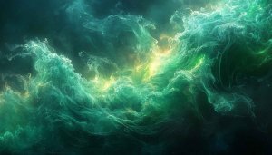 Emerald Nebula Wallpaper for Desktop, Green Galaxy Background Image