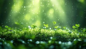 Green Nature Wallpaper: Clover, Moss, Rain, 4k, Desktop Background