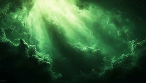 Green Galaxy Wallpaper: Nebula, Space, Stars, Universe - Phone, Desktop
