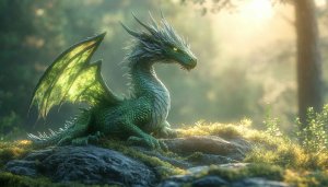 Green Dragon Wallpaper - Fantasy Creature Art - Dragon Background