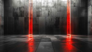 Dark Concrete Wallpapers, Modern Room, Red Light, Abstract Background
