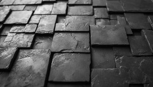 Black Stone Texture Wallpaper, Aesthetic Tile Background, 4K Desktop