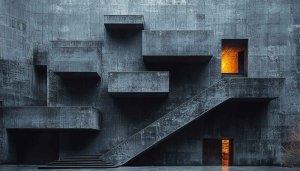 Concrete Architecture Wallpaper, Brutalist Building, Modernist Style, Aesthetic Architecture