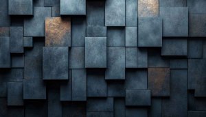 Abstract Blocks Wallpaper: 3D, Dark, Texture, Background for Desktop