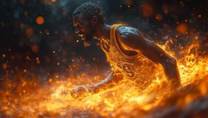 Basketball Player Fire Wallpaper, Sports Wallpaper, 4k, Desktop Background