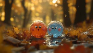 Cute Cartoon Wallpaper, Autumn Leaves Background, Aesthetic Desktop Wallpaper