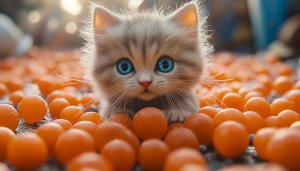Cute Kitten Wallpaper: Adorable Cat with Blue Eyes Background