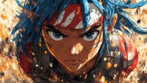 Anime Character Wallpaper, Blue Hair Art, Cool 4k Wallpaper