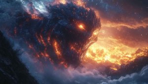 Fiery Monster Wallpaper: Fantasy, 4K, Desktop, Mobile Background