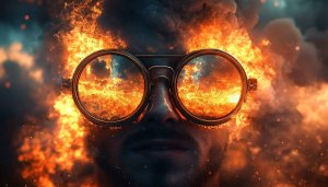 Burning Man Wallpaper: Fiery Spectacles Art 4K Desktop Background