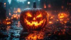 Halloween Pumpkin Wallpaper: Spooky Jack-o'-Lantern Desktop Background