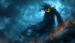 Halloween Wallpaper: Scary Pumpkin Monster 4k, Desktop Background, Spooky Theme