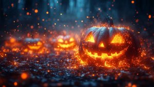 Spooky Halloween Pumpkin Wallpaper for Desktop & Mobile in 4K