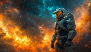 Halo Game Wallpaper: Master Chief, Space Background, 4K, High Quality
