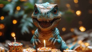 Dinosaur Birthday Wallpaper, Animal Wallpaper, Cute T-Rex Wallpaper For Desktop