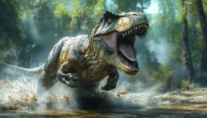 Ferocious T-Rex Wallpaper, Dinosaur Wallpaper for Desktop, Jurassic Era