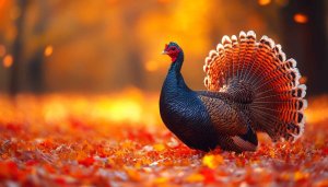 Autumn Bird Wallpaper: Colorful Turkey for Desktop and Laptop