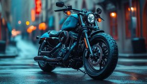 Harley Davidson Motorcycle Wallpaper, Cityscape Background, Bike Wallpaper, 4K