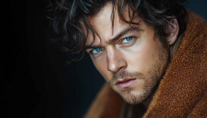 Harry Styles Wallpaper: Portrait, Blue Eyes, Brown Jacket, Celebrity