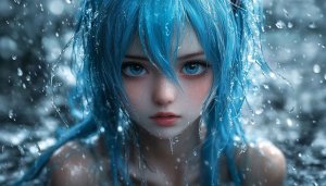 Blue Hair Anime Girl Wallpaper for Desktop and Laptop