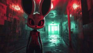 Creepy Rabbit Wallpaper, Horror Theme Wallpaper, Scary Cartoon Wallpaper