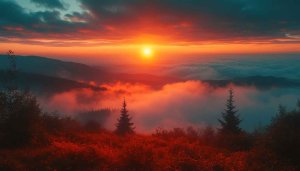 Stunning Sunset Scenery Wallpaper, Nature 4k, Mountain View