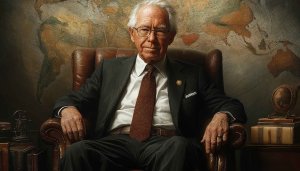 Powerful Man Portrait Wallpaper, Leader Figure, Suit and Tie