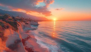 Sunset Beach Wallpaper, Ocean View Wallpaper, Nature Landscape Wallpaper