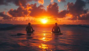 Sunset Surfer Wallpaper, Ocean Wallpaper, Beach Wallpaper 4k