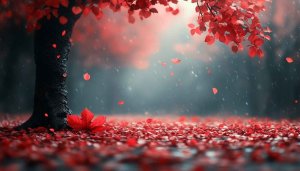 Red Leaves Falling Wallpaper Autumn Season 4k Laptop Desktop