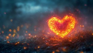 Burning Heart Wallpaper - Fiery Love Theme, 4k Wallpaper