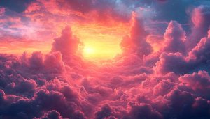 Aesthetic Pink Sky Wallpaper, Cloud Wallpaper, Sunset Sky Scenery