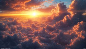 Stunning Sunset Sky Wallpaper, Cloudscape Aesthetic Backgrounds 4K