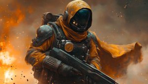 Sci-Fi Soldier Wallpaper: Futuristic Warfare, 4K Desktop Backgrounds