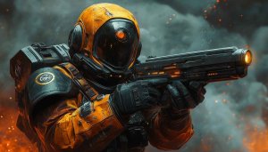 Sci-fi Warrior Wallpaper, Futuristic Soldier, 4K Wallpaper, Gaming Backgrounds
