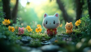 Cute Cat Wallpaper: Kawaii Animals in Nature, Desktop Backgrounds