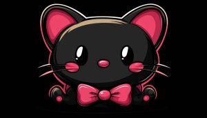 Cute Black Cat Cartoon Wallpaper for Desktop and Mobile