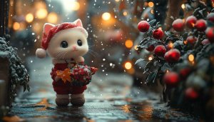 Cute Christmas Cat Wallpaper for Desktop, iPhone and Laptop