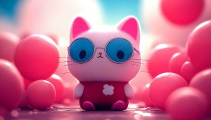 Cute Cat Wallpaper, Cartoon Wallpaper, Pink Aesthetic Wallpaper, Kawaii Wallpaper