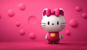 Hello Kitty Wallpaper, Sanrio Cute Cartoon Character Art for Desktop