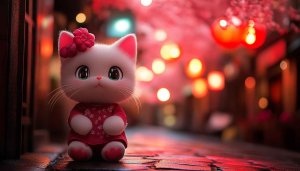 Cute Kitty Wallpaper, Kawaii Cat Background, 4k Wallpaper