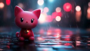Cute Pink Cat Wallpaper: Cartoon Wallpaper, 4k Wallpaper for Desktop