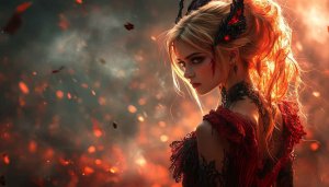 Fantasy Girl Wallpaper, Red Aesthetic Wallpaper, Demon Girl Wallpaper 4K