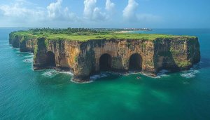 Ocean Cliff Wallpaper: High-Resolution Island Coastline Scenery for Desktop
