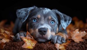 Cute Puppy Wallpaper: Dog Wallpaper, Blue Eyes, Autumn Leaves