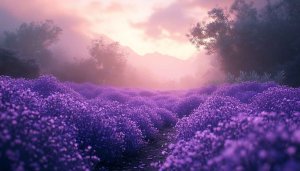 Lavender Field Wallpaper: Purple Flower, Sunset, Nature, 4k Wallpaper