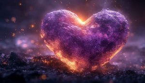 Purple Heart Wallpaper: Valentine's Day, Love, Romantic, Aesthetic, 4k