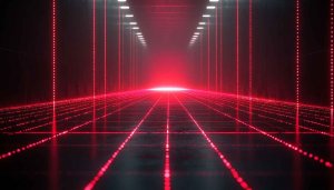 Abstract Red Light Grid Wallpaper, Futuristic 4K Desktop Background
